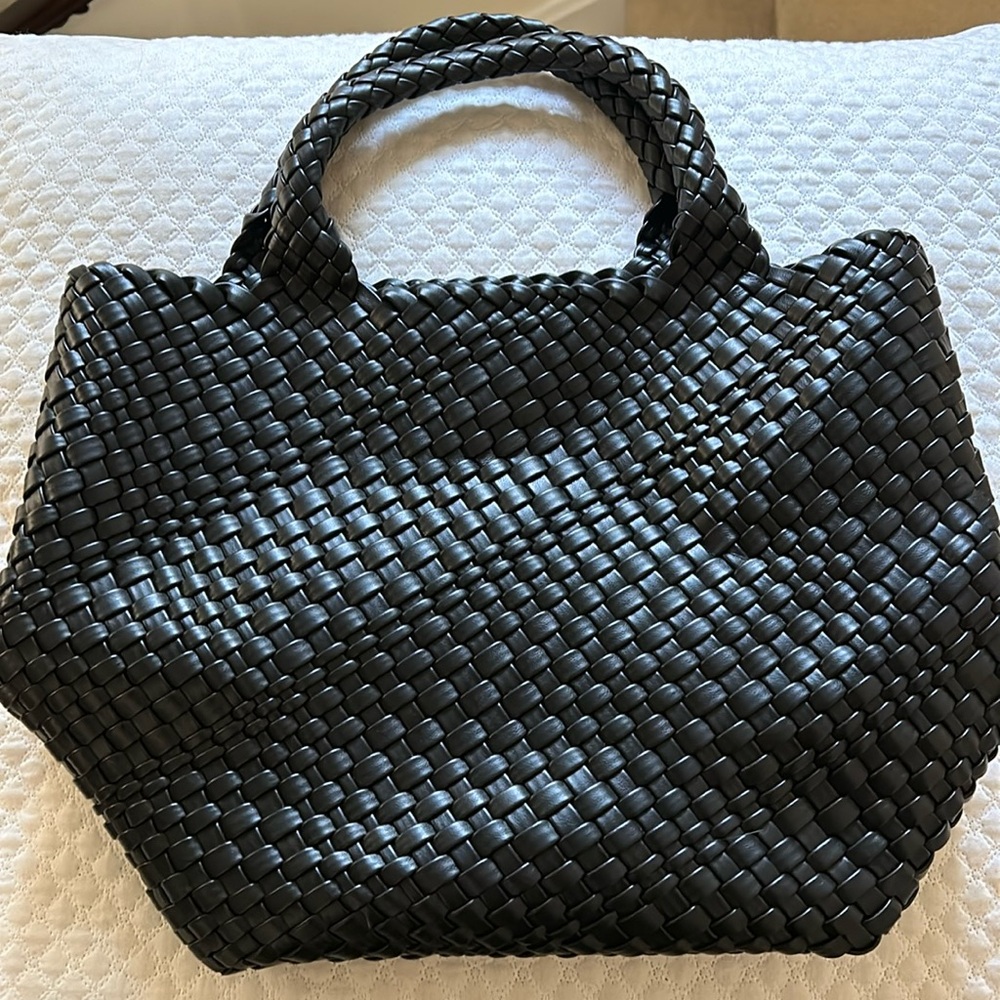 Woven Black Tote Bag